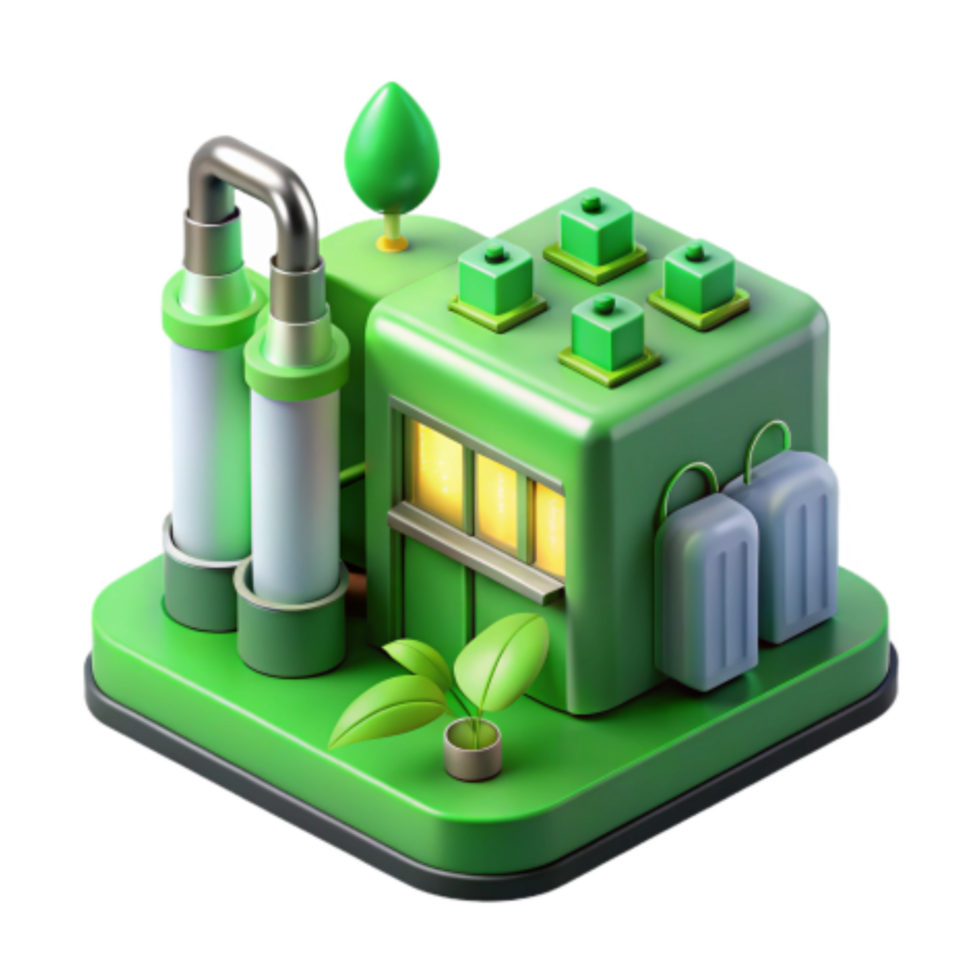 beautiful traditional Green Eco-Friendly Factory Sustainable Energy Production premium png