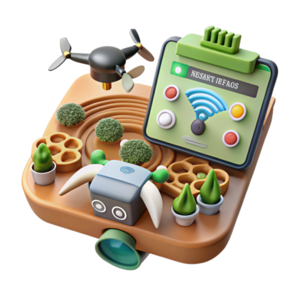 elegant abstract Smart Farming Drone Robot Automation for Precision Agriculture high resolution png