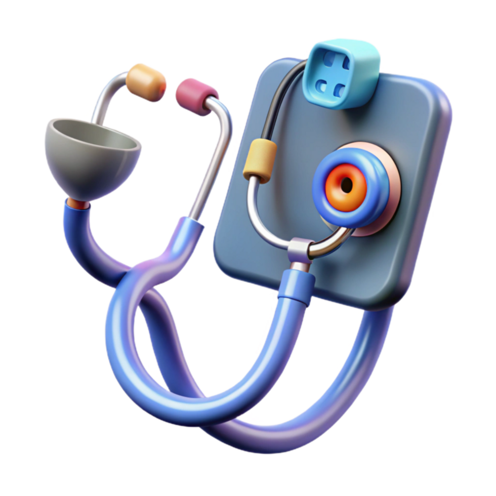 beautiful rustic Digital Healthcare Stethoscope Icon, Medical App Interface authentic png