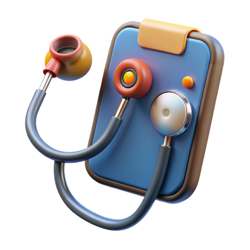 elegant minimalist Digital Health Stethoscope Mobile App Integration high quality png