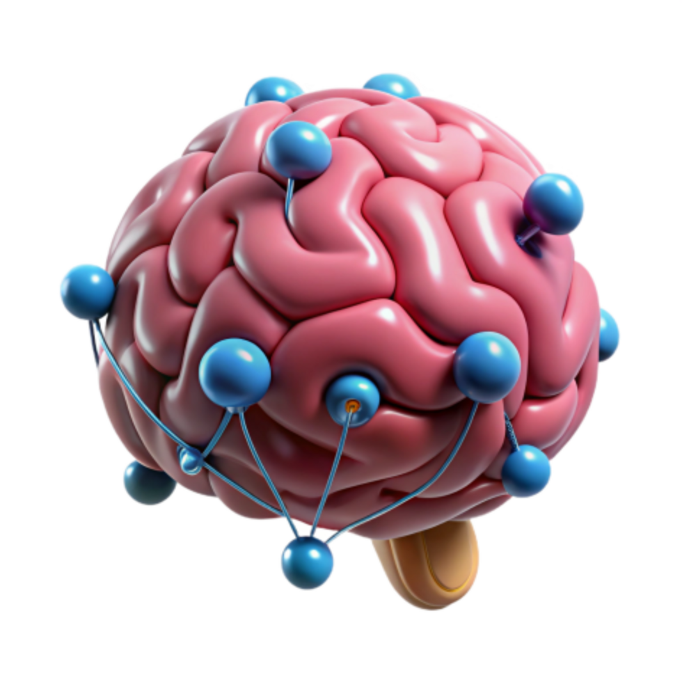 vibrant minimalist Brain Network Connections Cognitive Function high resolution png
