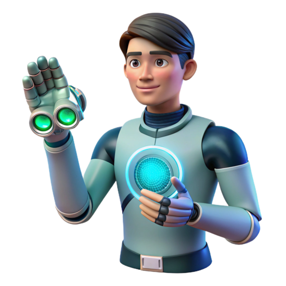impressive minimalist Futuristic Boy with Advanced Tech detailed png