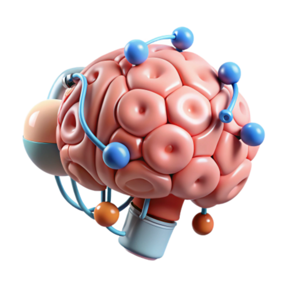 dramatic vintage Augmented Brain Neural Network Cognitive Enhancement professional png