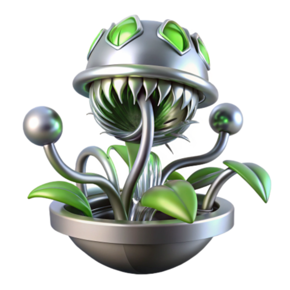 magnificent abstract Cybernetic Carnivorous Plant 3D Render authentic png