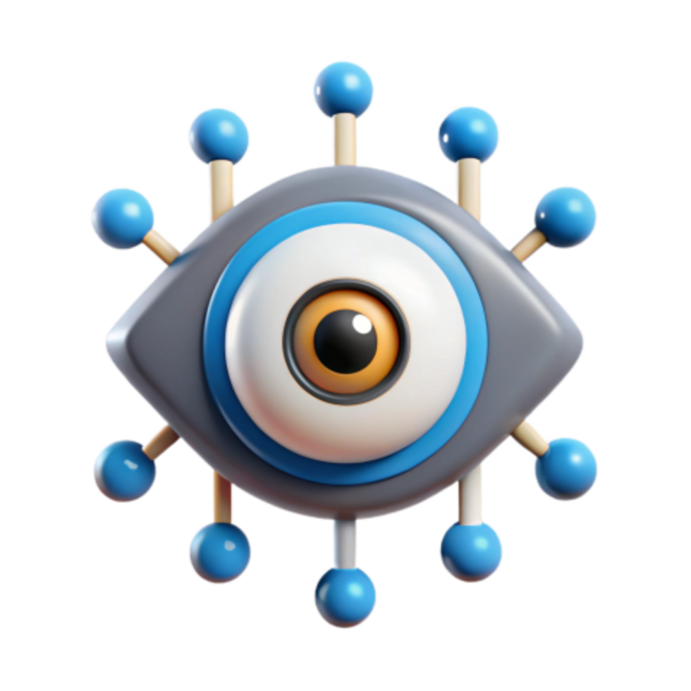 extraordinary rustic 3D Eye with Sensors Surveillance and Monitoring System high resolution png