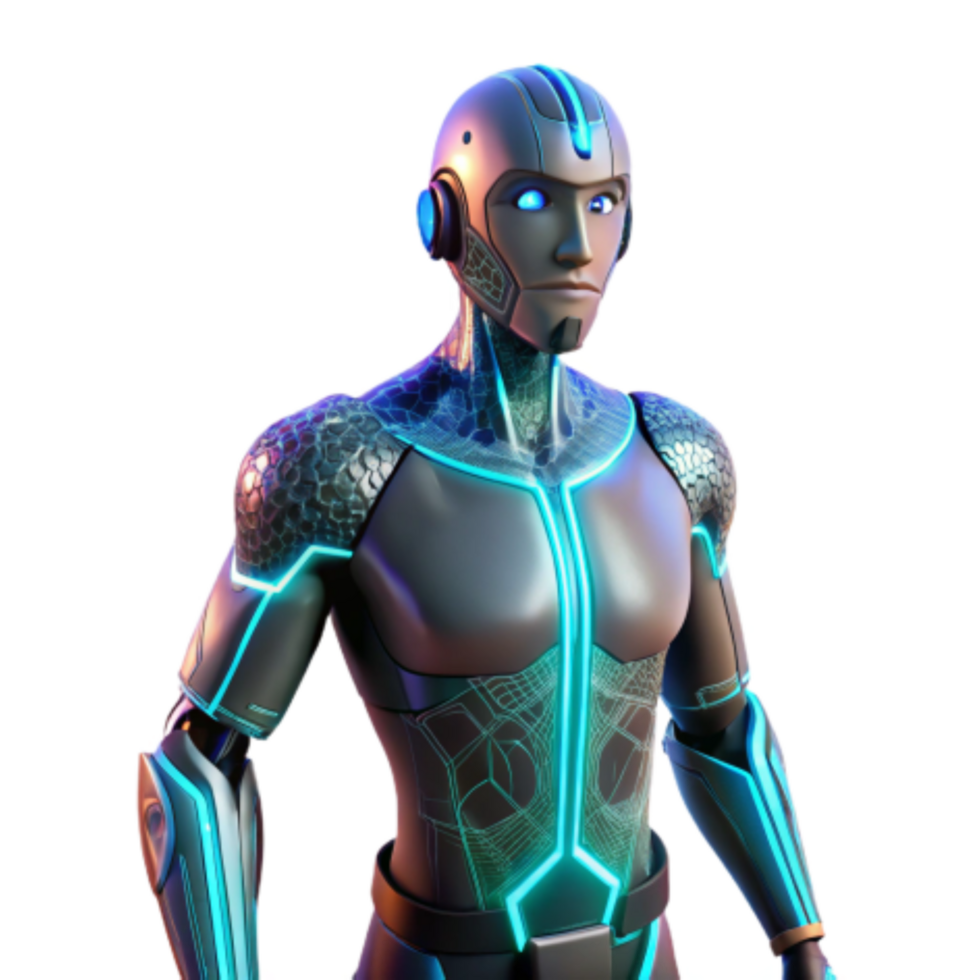 serene modern Futuristic Cyborg Advanced Robotic Design high resolution png