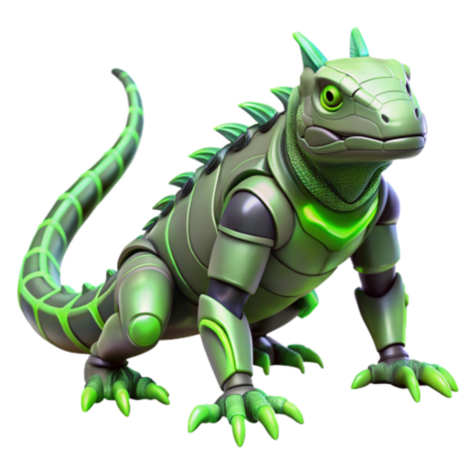 wonderful abstract Robotic Iguana Futuristic Reptile Design high resolution png
