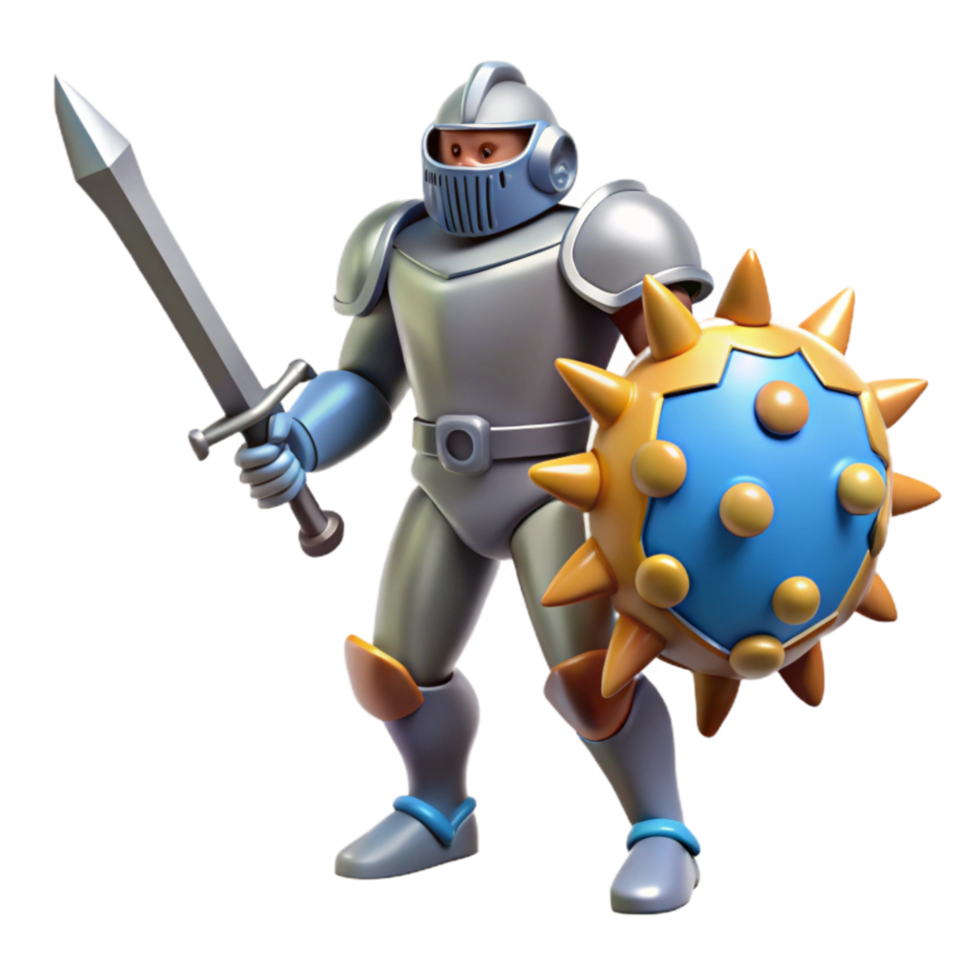 vibrant vintage Brave Knight Sword, Shield, and Fantasy Adventure professional png