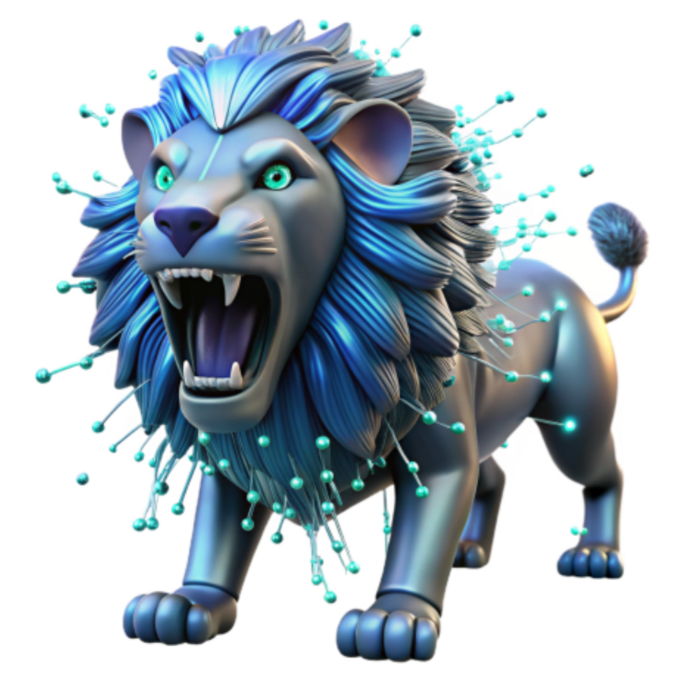 beautiful artistic Roaring Lion 3D Render of a Majestic Creature genuine png