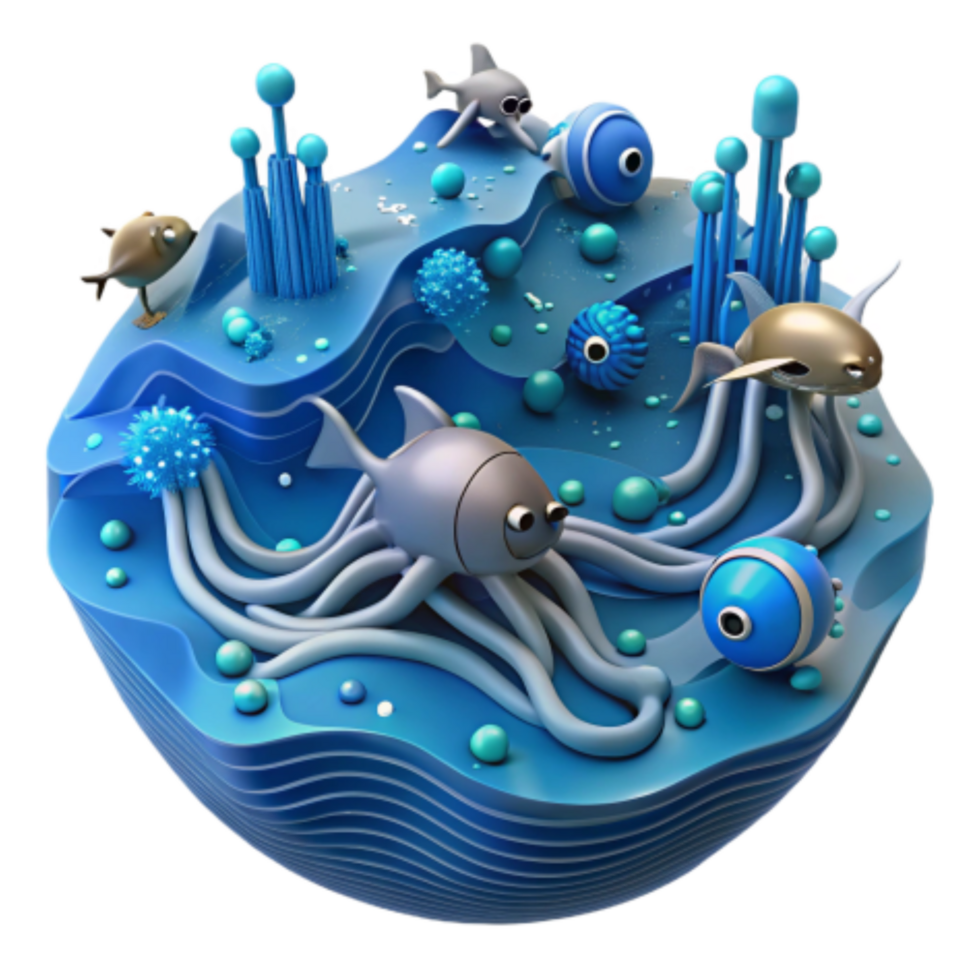 stunning rustic Undersea World 3D Animated Aquatic Scene detailed png