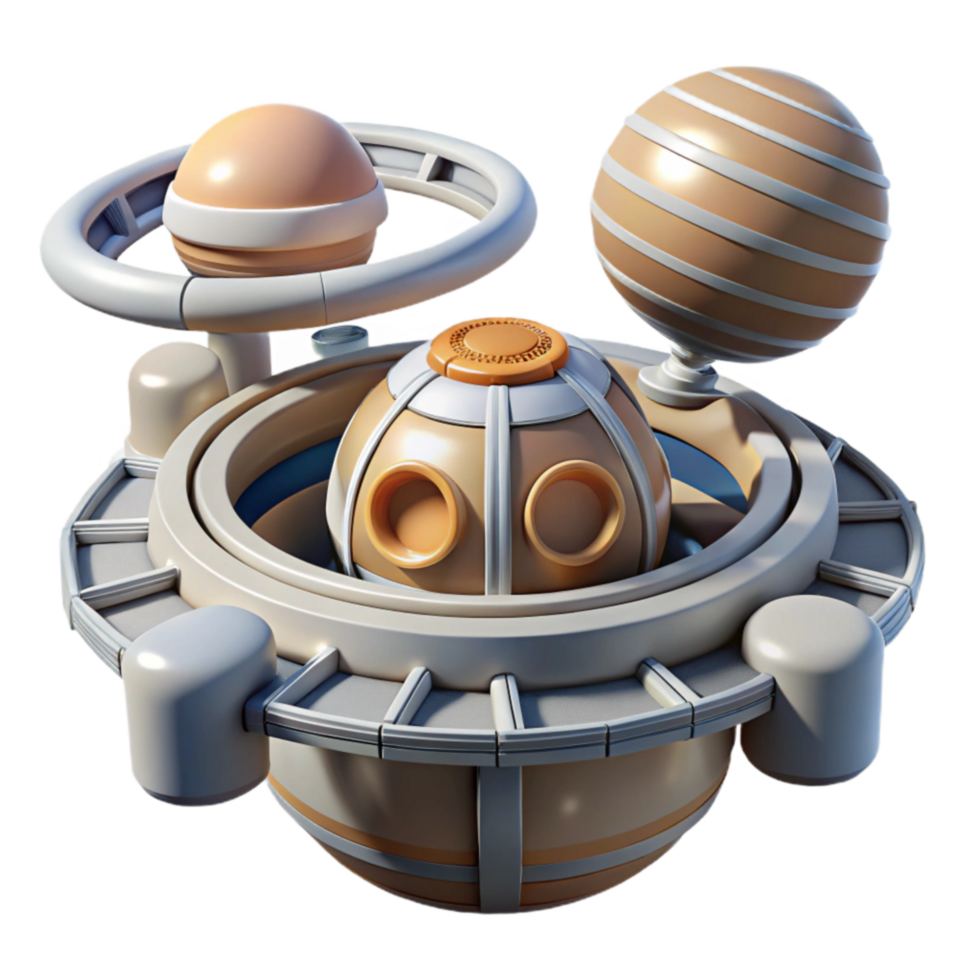 dramatic vintage Orbiter Spacecraft Planetary Model authentic png