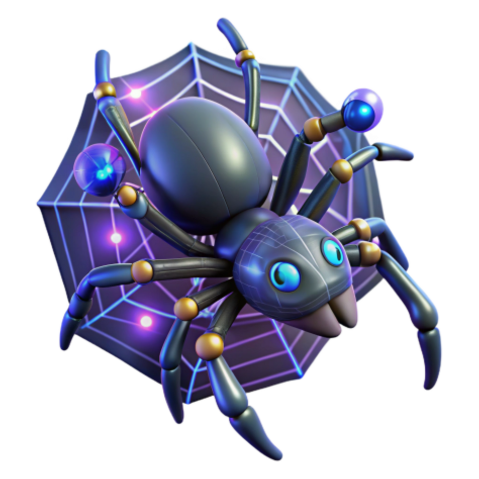 impressive traditional Cybernetic Arachnid on Illuminated Web original png