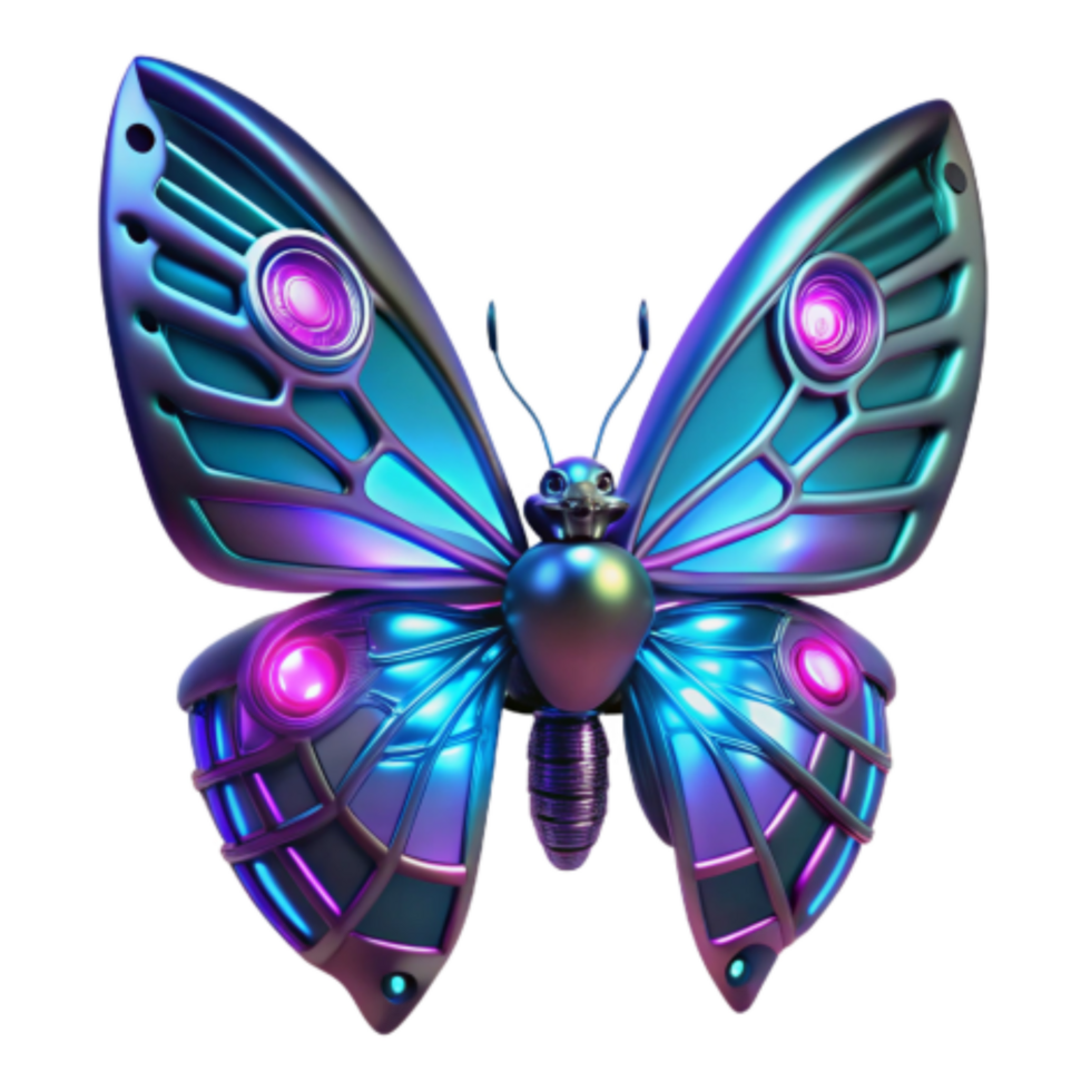 extraordinary minimalist Cybernetic Butterfly A Futuristic Insect Design original png