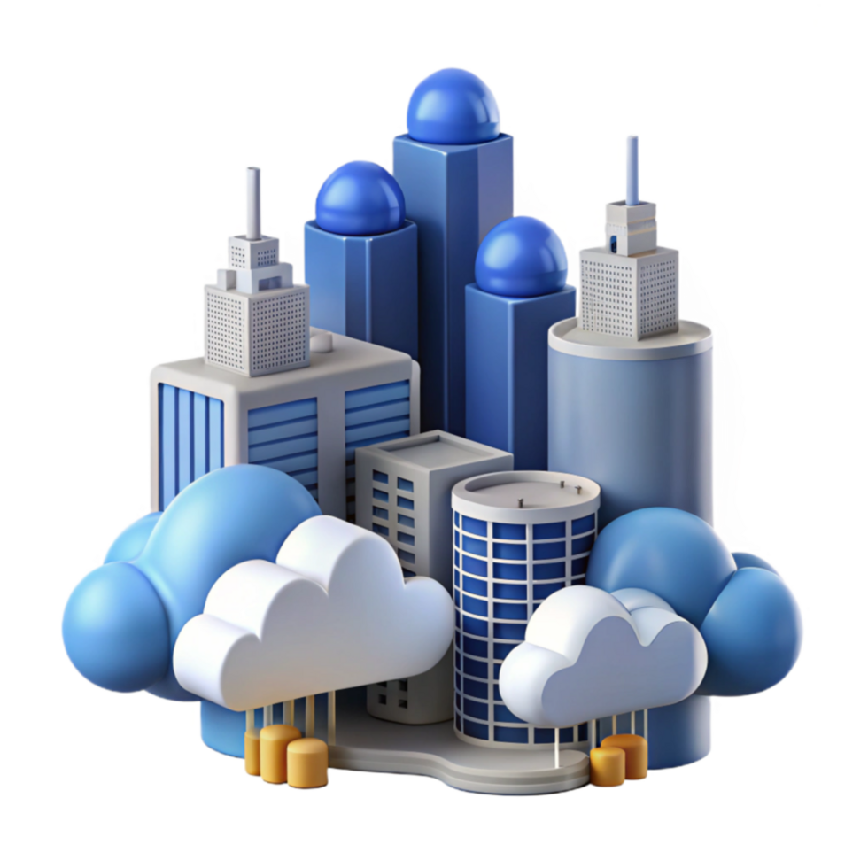 stunning modern Cloud Computing Cityscape Digital Infrastructure and Modern Architecture 4K png