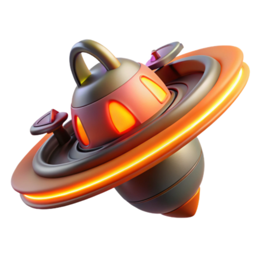 stunning classic Futuristic Spaceship 3D Render of Flying Saucer exclusive png