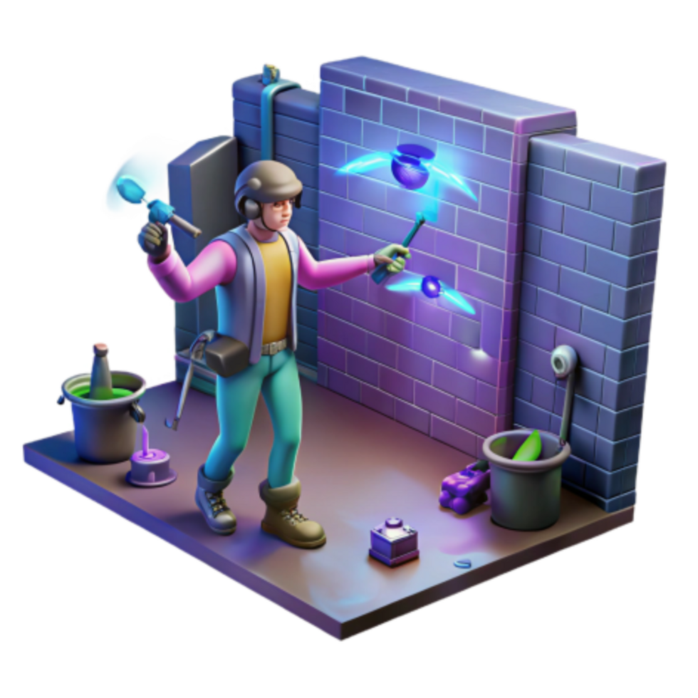 magnificent contemporary 3D Virtual Reality Game Interactive Wall Puzzle 4K png