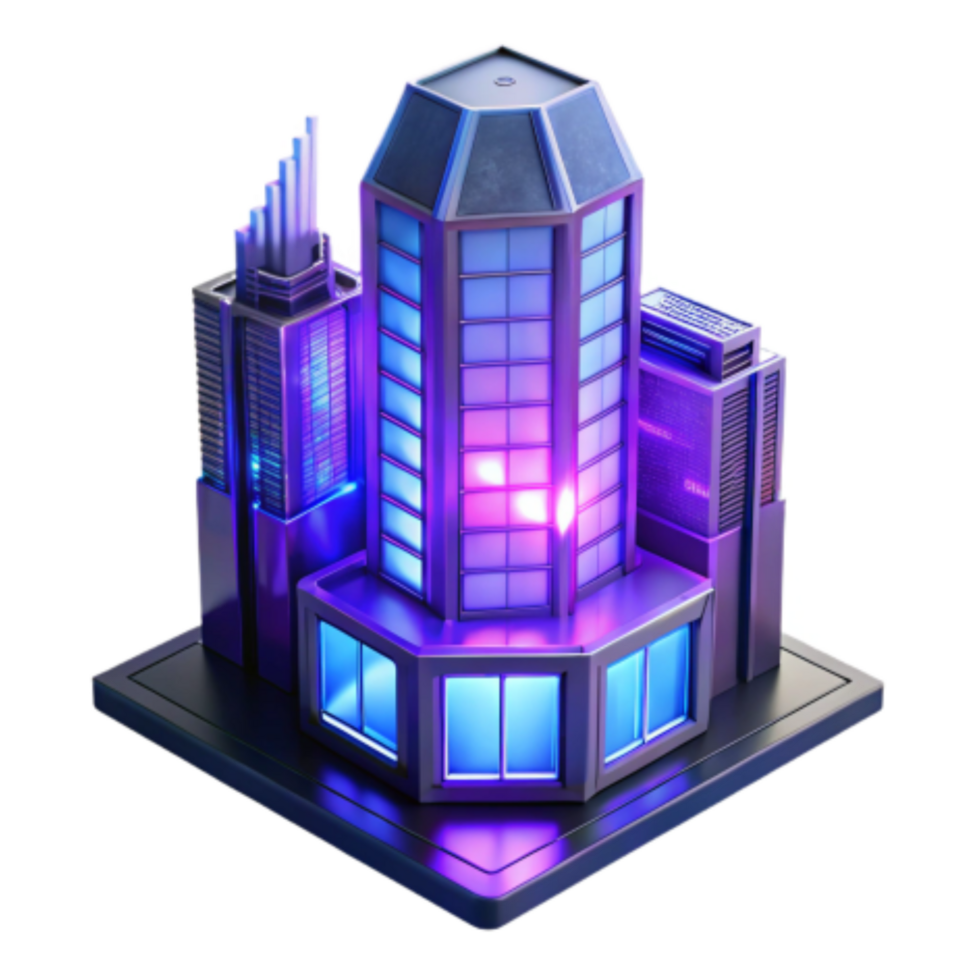 serene traditional Cyberpunk Cityscape Futuristic Building 3D Model authentic png