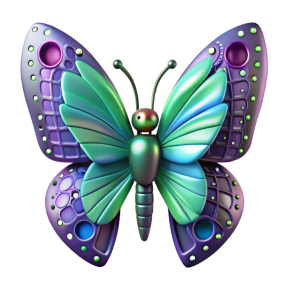 magnificent modern 3D Render of a Mechanical Butterfly exclusive png