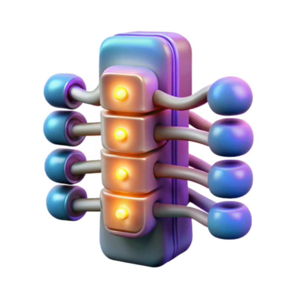 dramatic creative Futuristic Technology Networked System with Illuminated Nodes genuine png