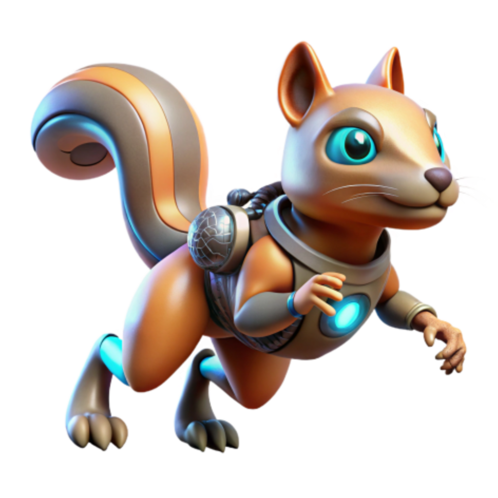 magnificent modern Cybernetic Squirrel in Space Adventure high quality png