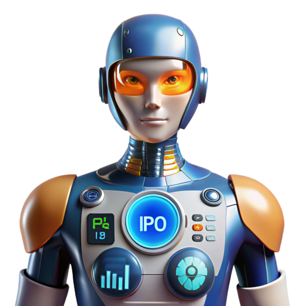 beautiful abstract AI Robot IPO Future of Investing detailed png