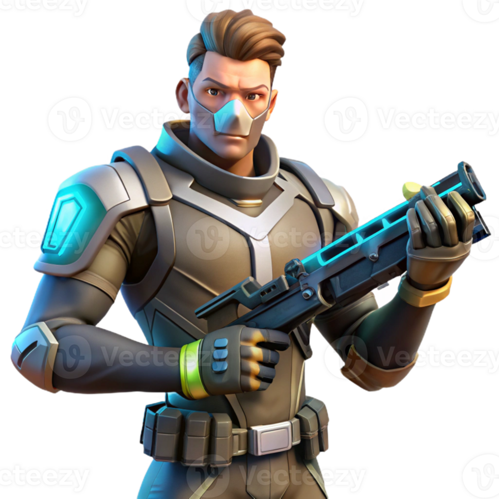 wonderful minimalist Futuristic Soldier 3D Render exclusive png