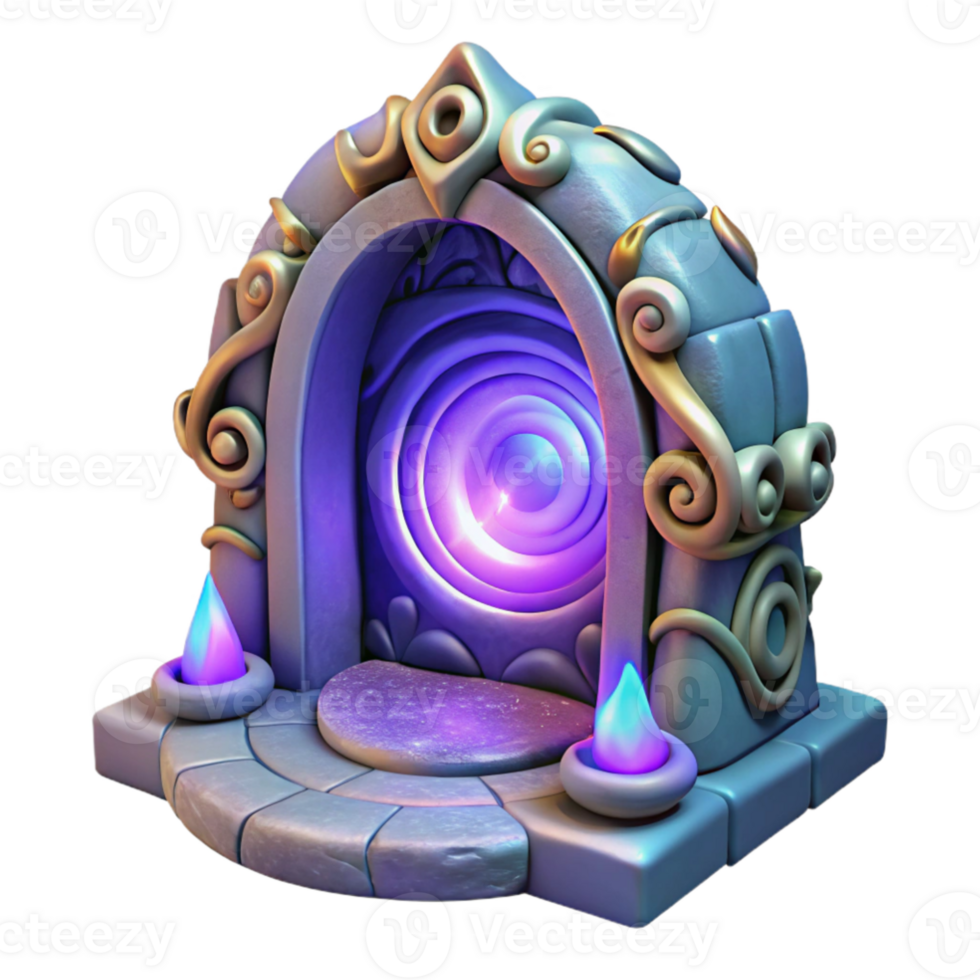 vibrant traditional Fantasy Portal 3D Render high quality png