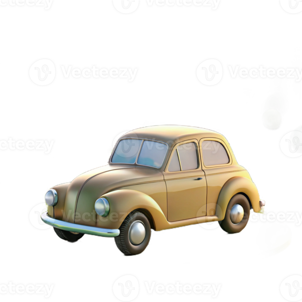 extraordinary minimalist Classic Car 3D Render authentic png