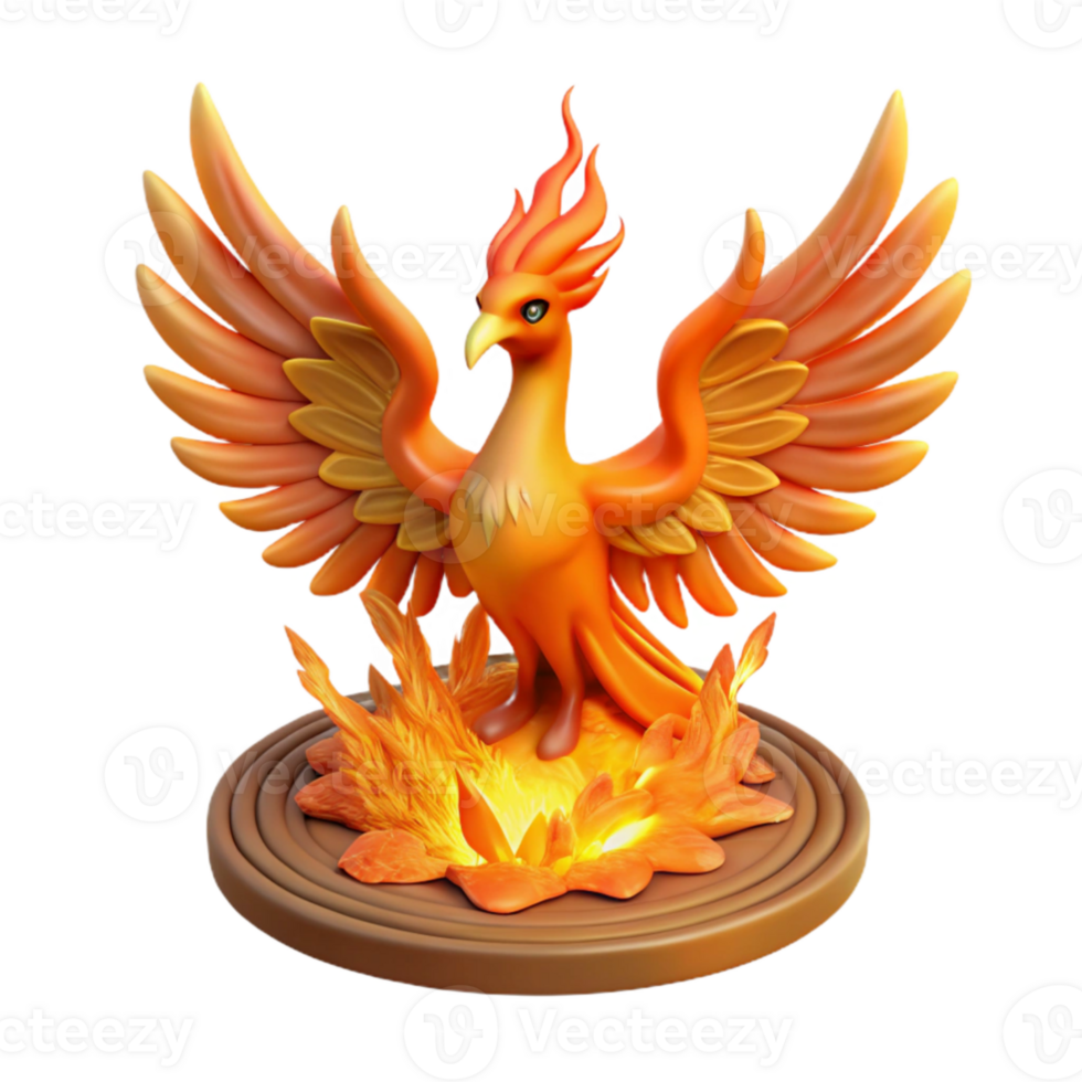 stunning rustic 3D Render of Mythical Phoenix Bird authentic png
