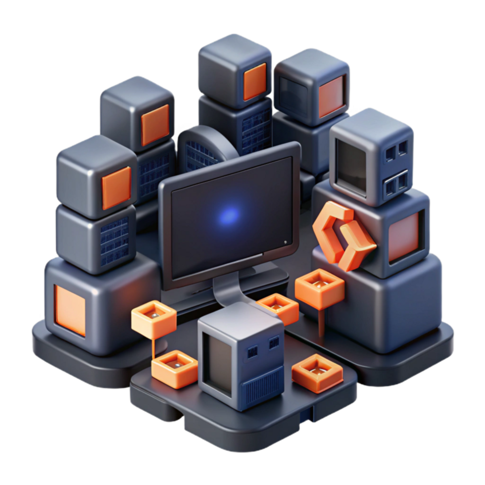 serene abstract Computer Network System Data Processing Storage professional png