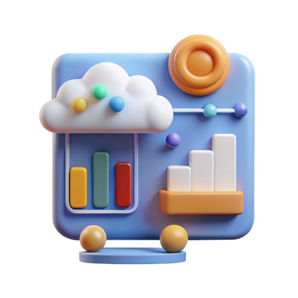 elegant traditional Cloud Data Analytics Visualizing Growth Trends original png
