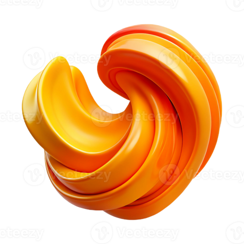 serene abstract Abstract 3D Orange Swirl Background premium png