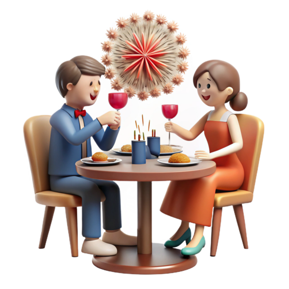 magnificent rustic Romantic Dinner Date Couple Enjoying Festive Meal high quality png