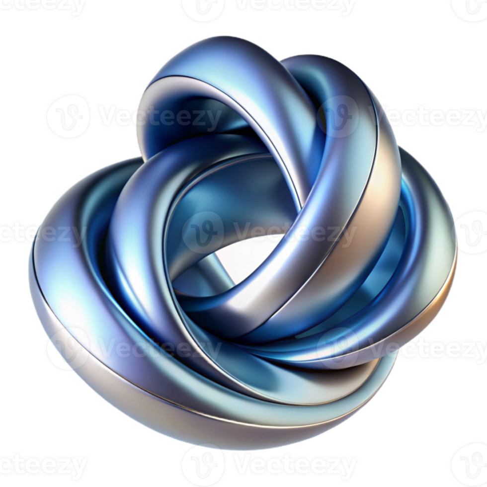 elegant abstract Abstract 3D Blue Knot Render high resolution png