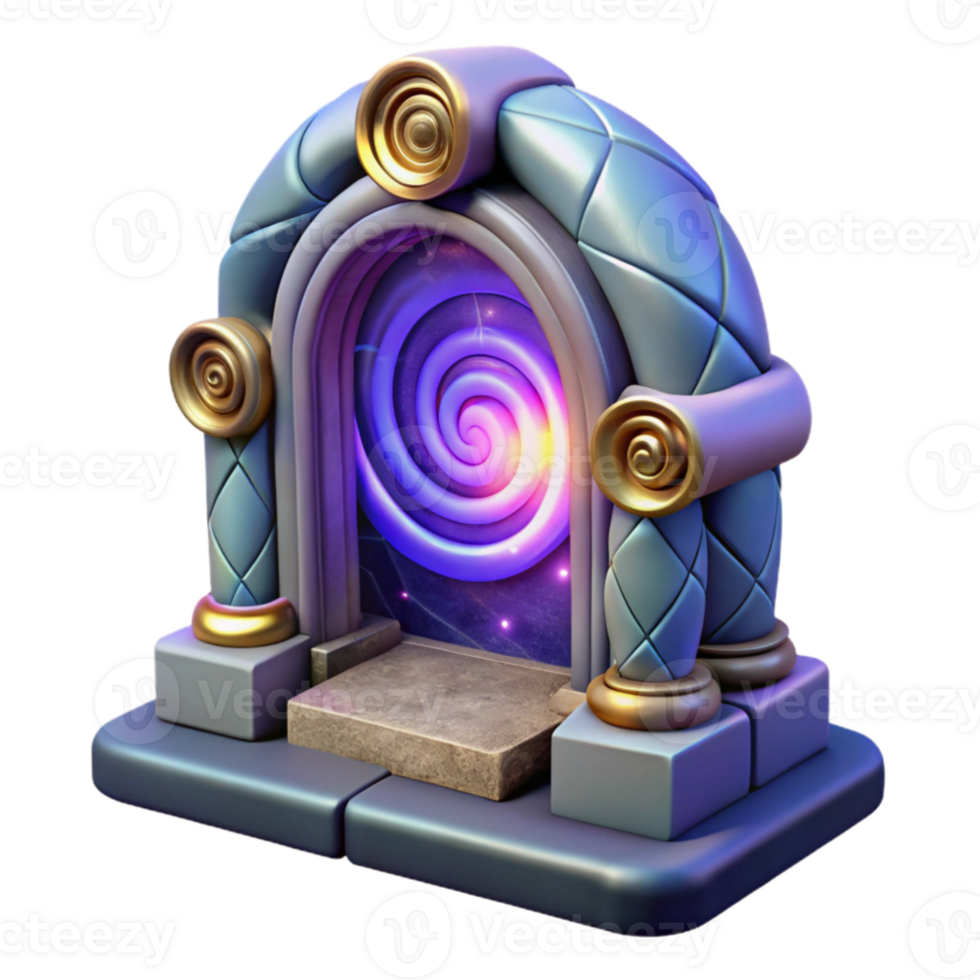 elegant minimalist 3D Render Spiral Portal Magical Gateway high quality png