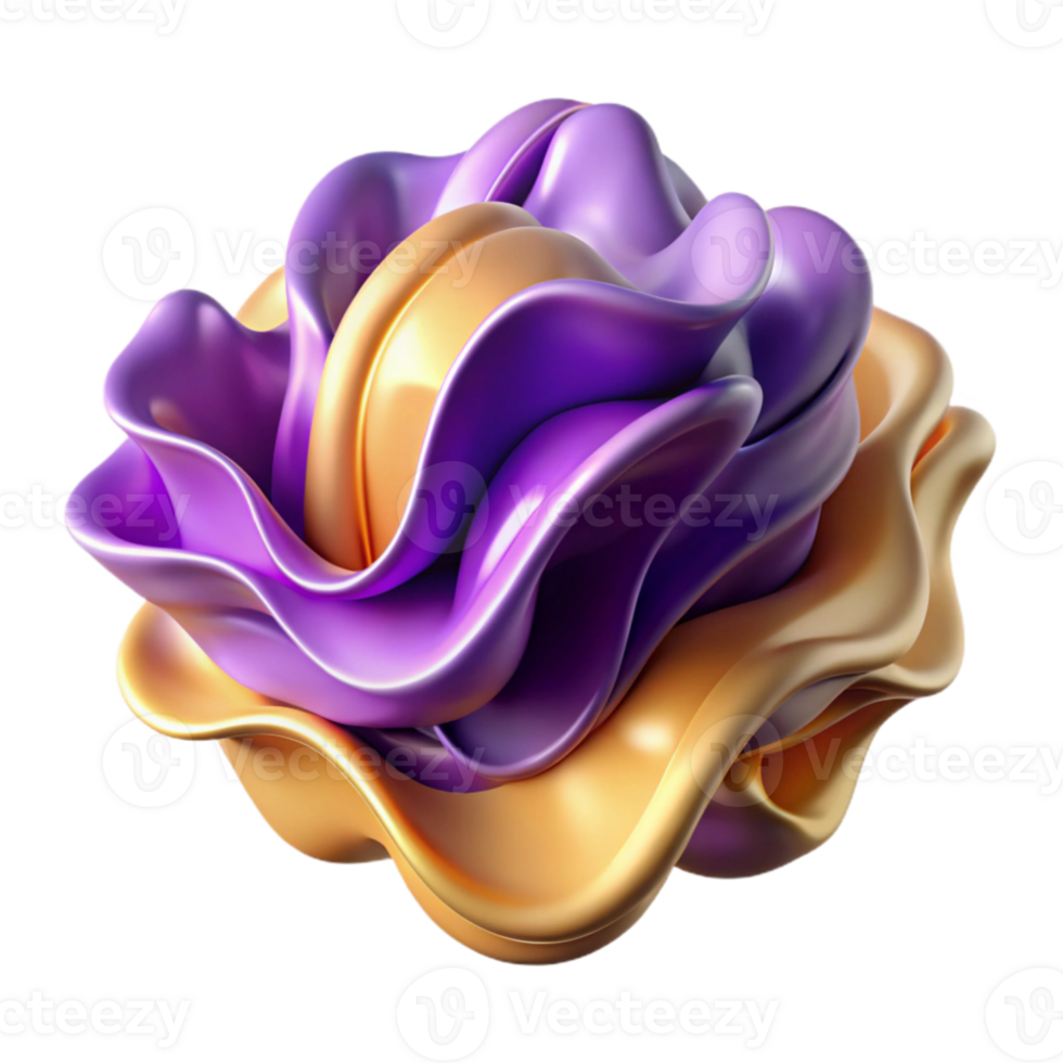extraordinary abstract Abstract 3D Render Purple Gold Swirls authentic png