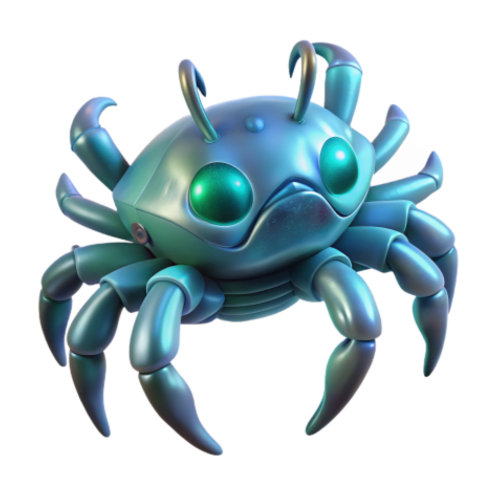 stunning classic Cybernetic Crab 3D Render of Futuristic Crustacean high resolution png