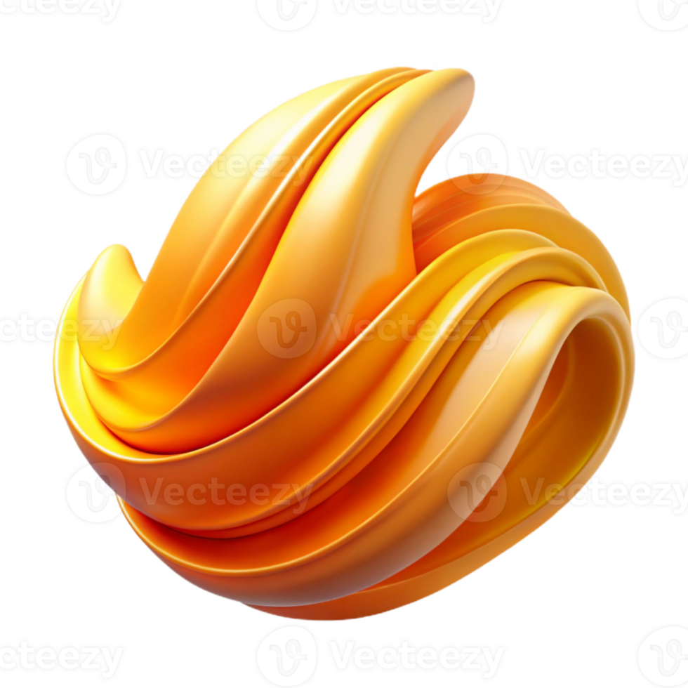 beautiful modern Abstract 3D Orange Swirl Background premium png