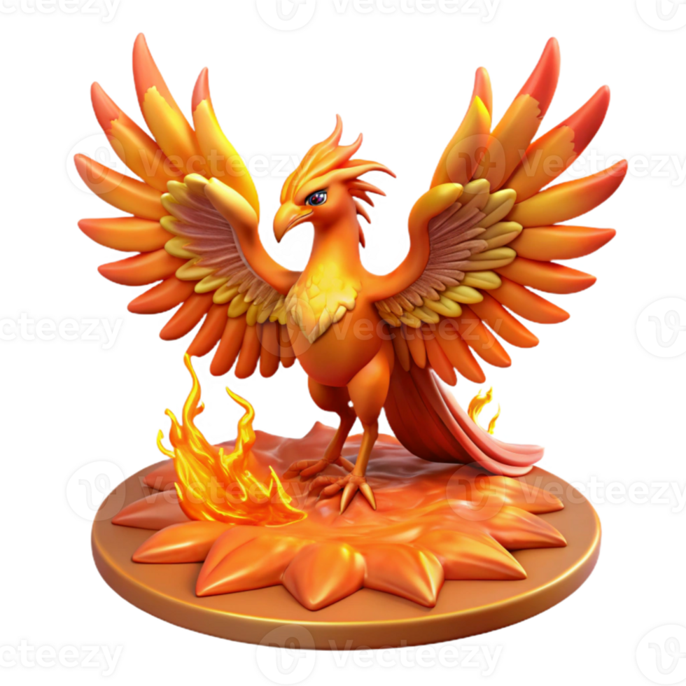 impressive abstract 3D Model Phoenix Firebird Mythical Creature high resolution png