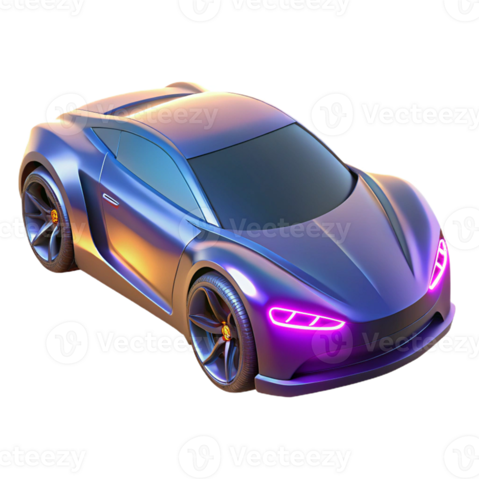 dramatic rustic Futuristic Sports Car 3D Render authentic png