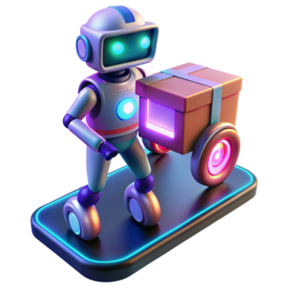 wonderful minimalist Robot Delivery Automated Package Transport System 4K png