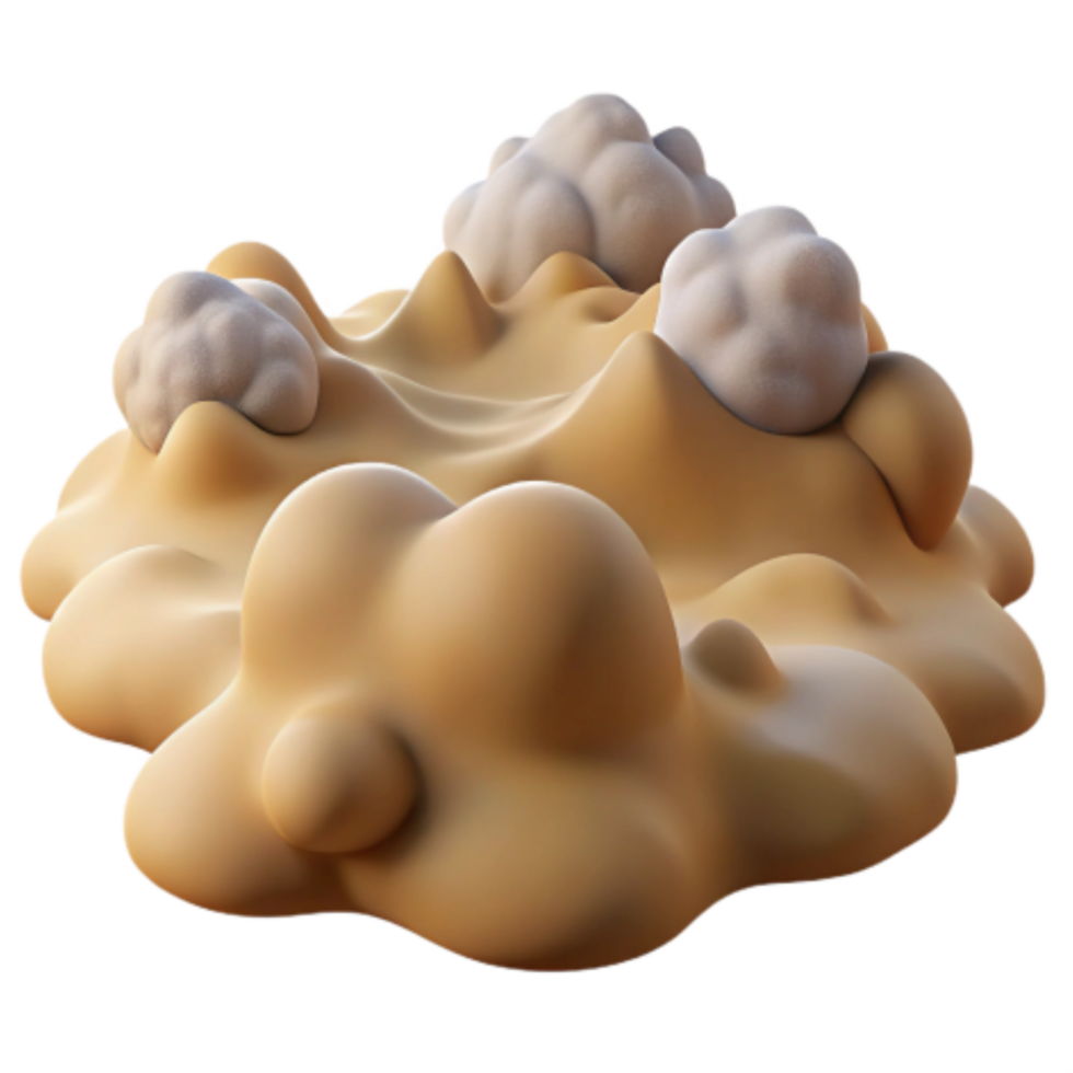 elegant rustic Abstract 3D Render Cellular Structures, Organic Forms, Beige and White Texture original png