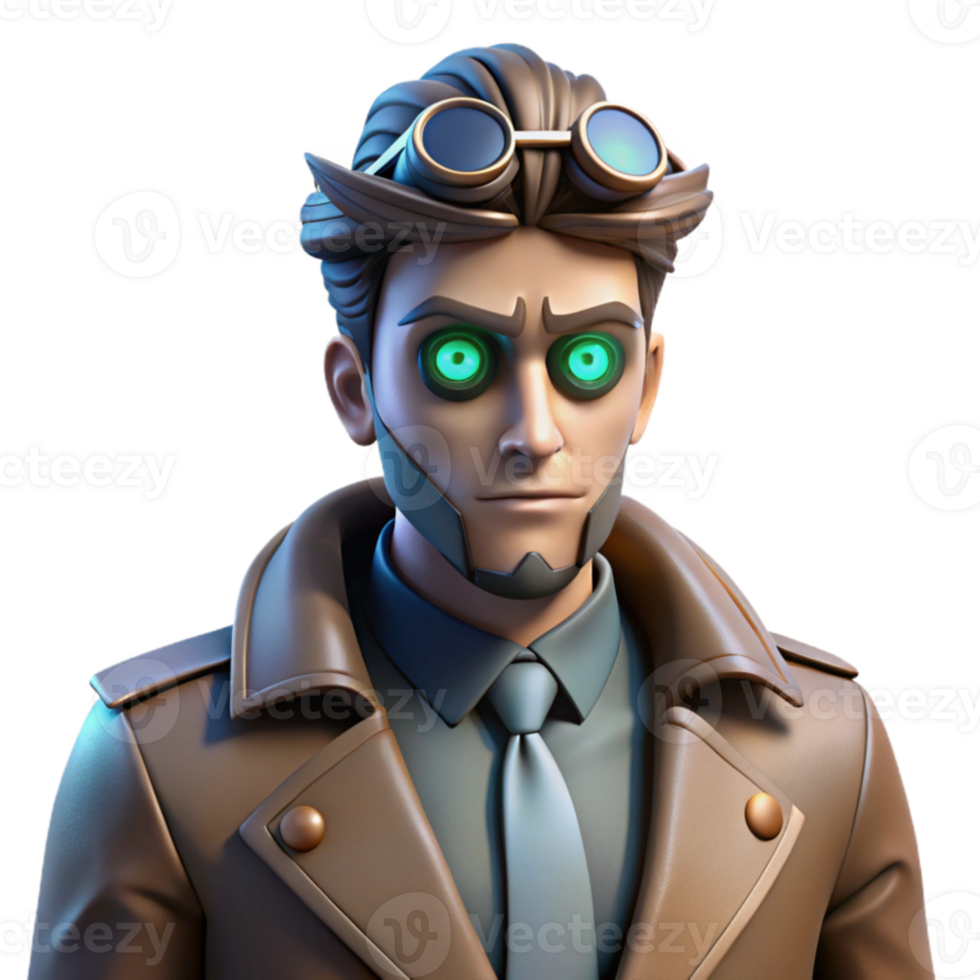 extraordinary traditional 3D Render Futuristic Investigator high resolution png