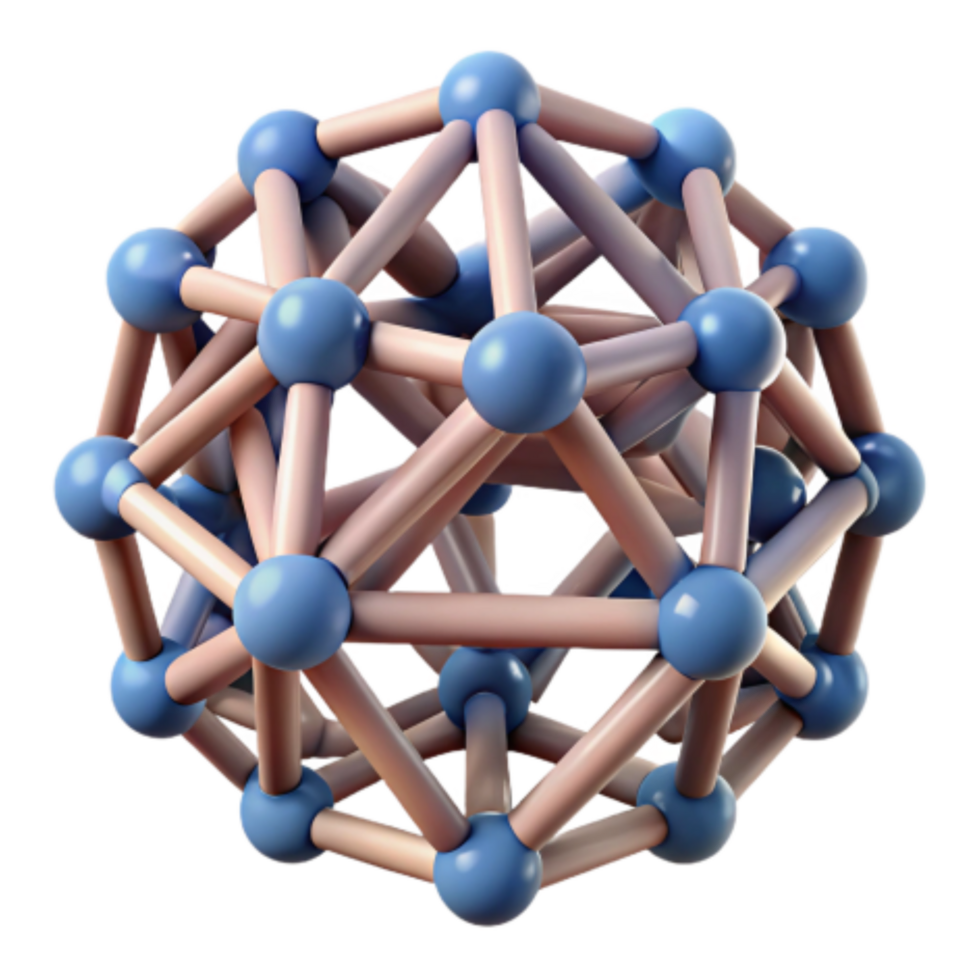 dramatic creative Complex Network Structure Interconnected Nodes and Bonds high resolution png