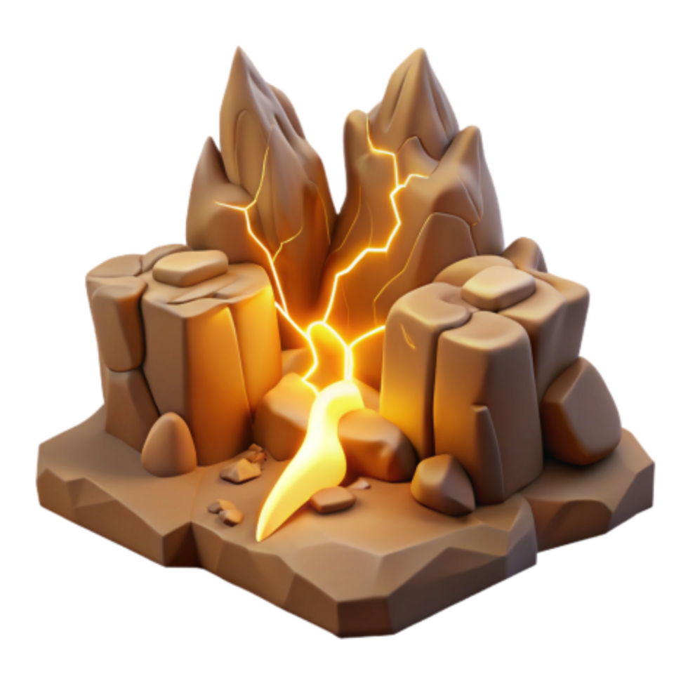 impressive contemporary Glowing Crack in Rocky Mountain Terrain authentic png