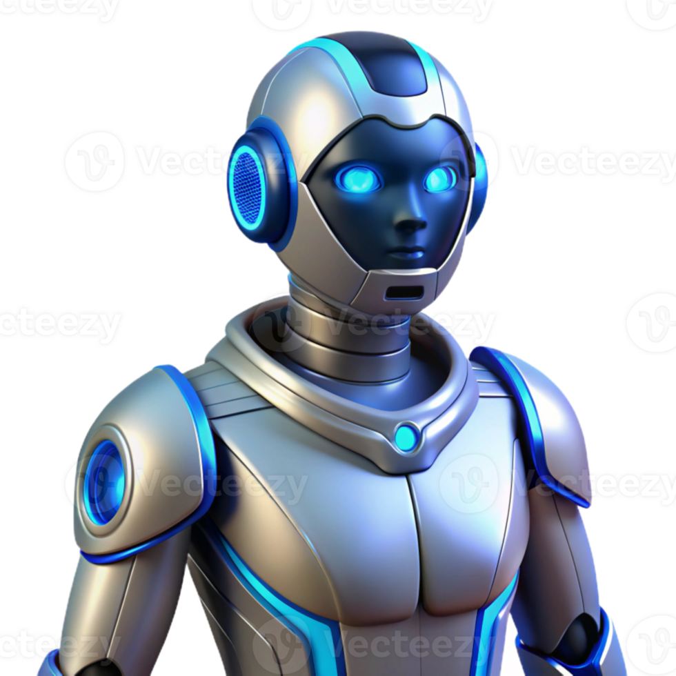 beautiful artistic Futuristic Robot Illustration 4K png