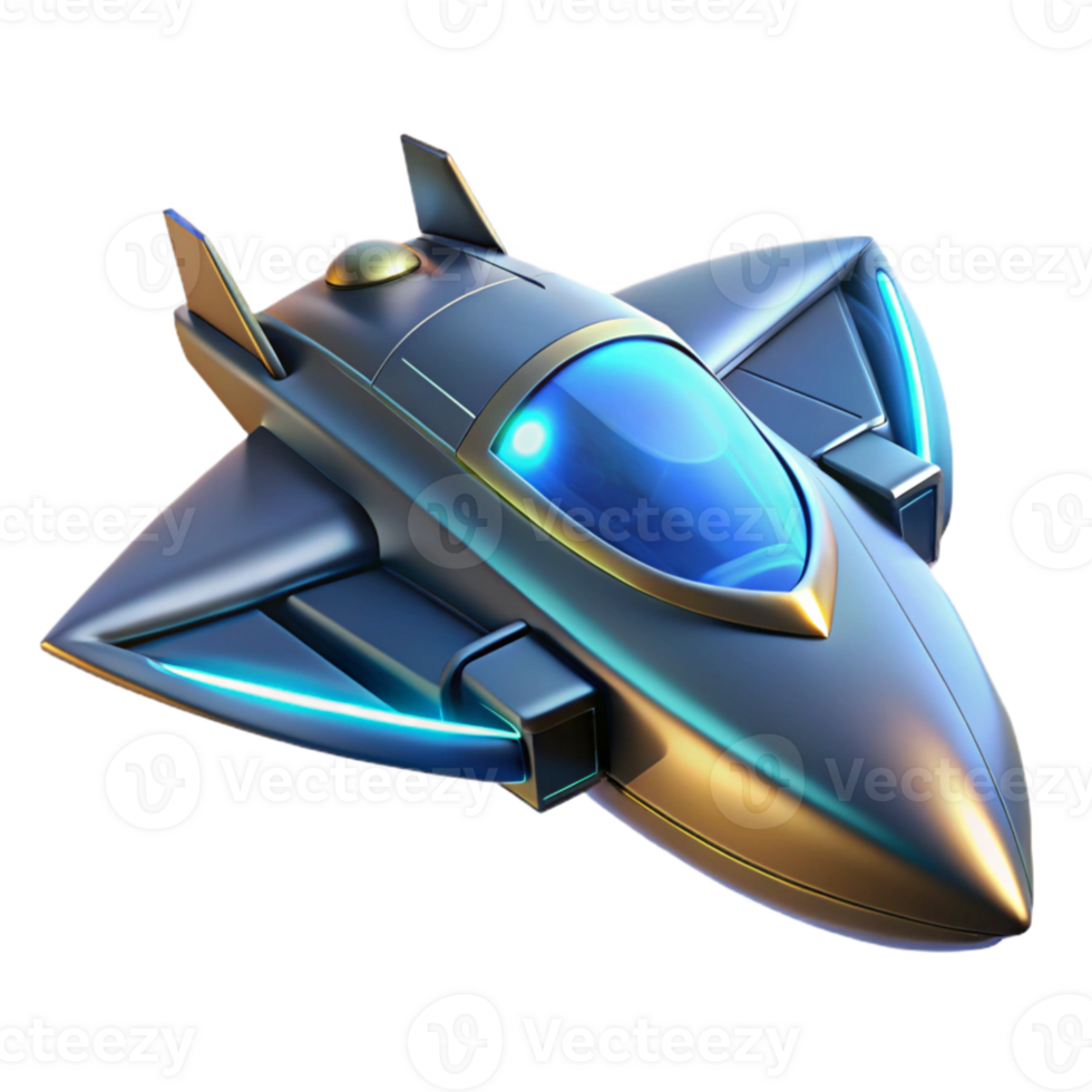 beautiful creative Futuristic Spaceship 3D Render high quality png