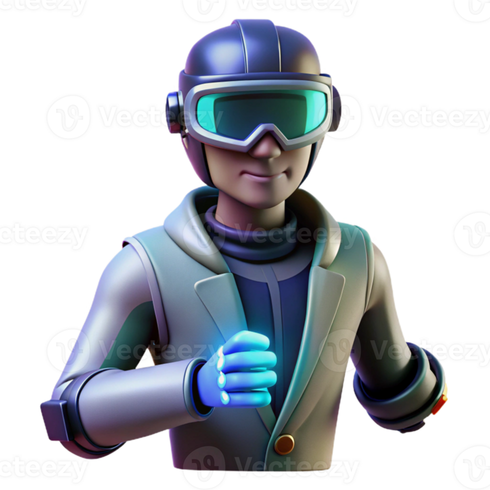 serene classic 3D Render Futuristic Character original png