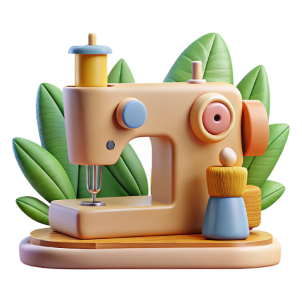 extraordinary traditional Cute Cartoon Sewing Machine Illustration exclusive png