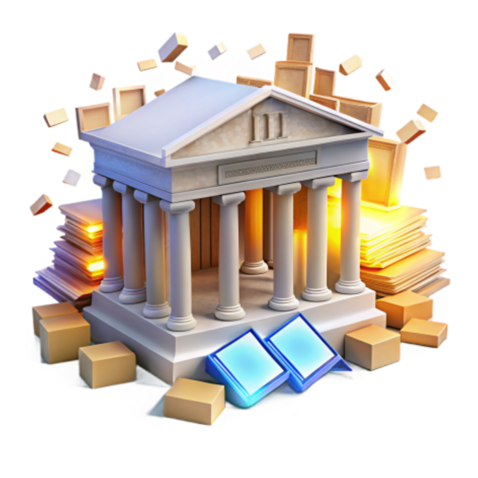 impressive abstract Secure Data Archiving Temple of Information Storage professional png